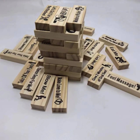 Couple Game Night Intimacy Block Tower Jenga Game Valentine Tumbling Tower Stacking Blocks Game Party Interactive Games