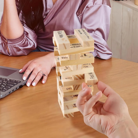 Couple Game Night Intimacy Block Tower Jenga Game Valentine Tumbling Tower Stacking Blocks Game Party Interactive Games
