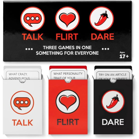 Talk Flirt Dare Couples Card Game – Romantic Date Night Conversation Starters, Fun Relationship & Party Game for Couples, Anniversary & Valentine’s Gift