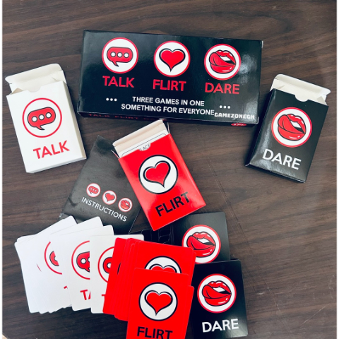 Talk Flirt Dare Couples Card Game – Romantic Date Night Conversation Starters, Fun Relationship & Party Game for Couples, Anniversary & Valentine’s Gift