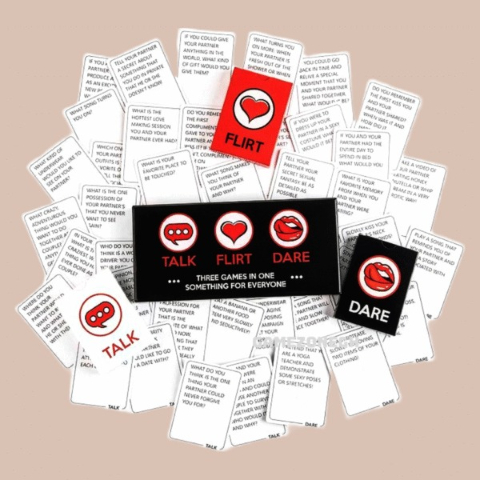 Talk Flirt Dare Couples Card Game – Romantic Date Night Conversation Starters, Fun Relationship & Party Game for Couples, Anniversary & Valentine’s Gift