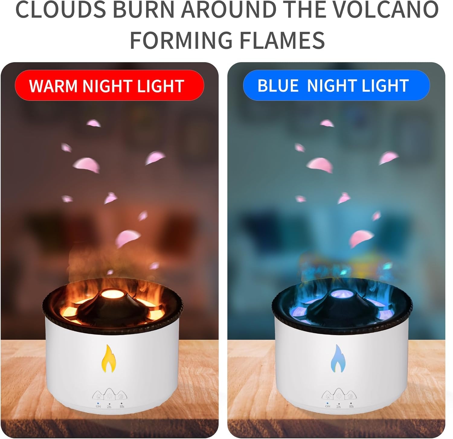 Volcano Flame Essential Oil Diffuser – 2 Mist Modes with Hotel Collection Oil for Home & Large Rooms