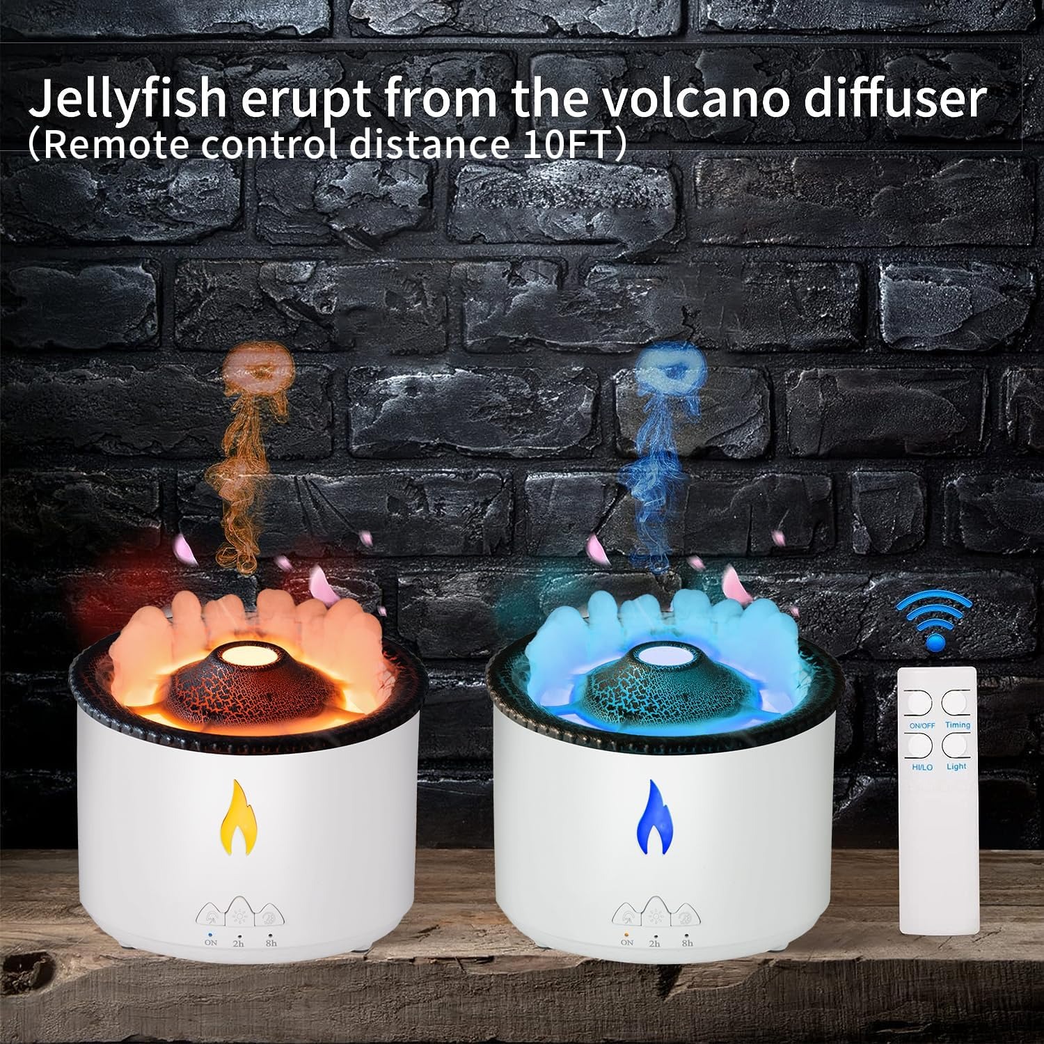 Volcano Flame Essential Oil Diffuser – 2 Mist Modes with Hotel Collection Oil for Home & Large Rooms