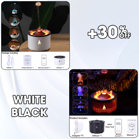 Volcano Flame Essential Oil Diffuser – 2 Mist Modes with Hotel Collection Oil for Home & Large Rooms