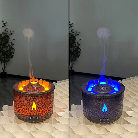 Volcano Flame Essential Oil Diffuser – 2 Mist Modes with Hotel Collection Oil for Home & Large Rooms