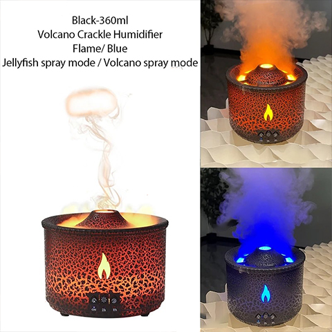 Volcano Flame Essential Oil Diffuser – 2 Mist Modes with Hotel Collection Oil for Home & Large Rooms