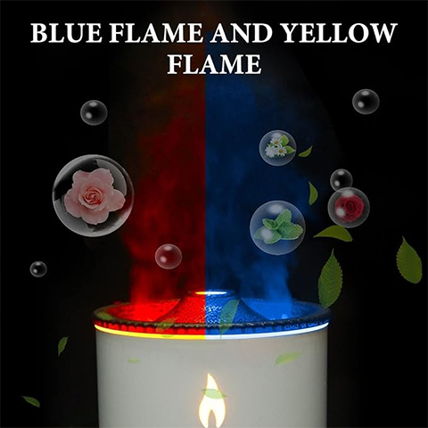 Volcano Flame Essential Oil Diffuser – 2 Mist Modes with Hotel Collection Oil for Home & Large Rooms